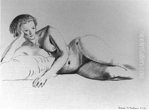 Reclining Nude Oil Painting by George Bellows