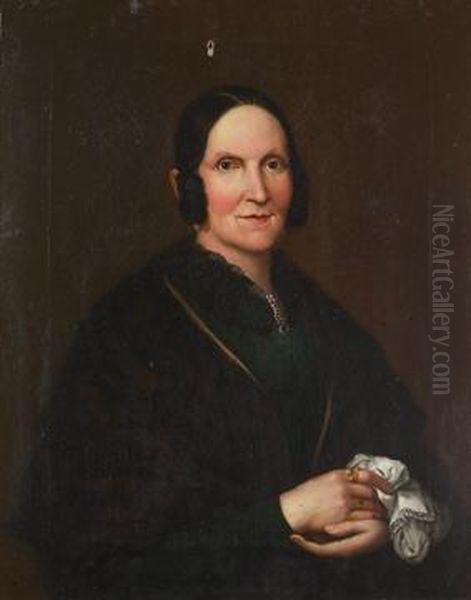 Retrato De Dama Oil Painting by Manuel Aguirre Y Monsalbe