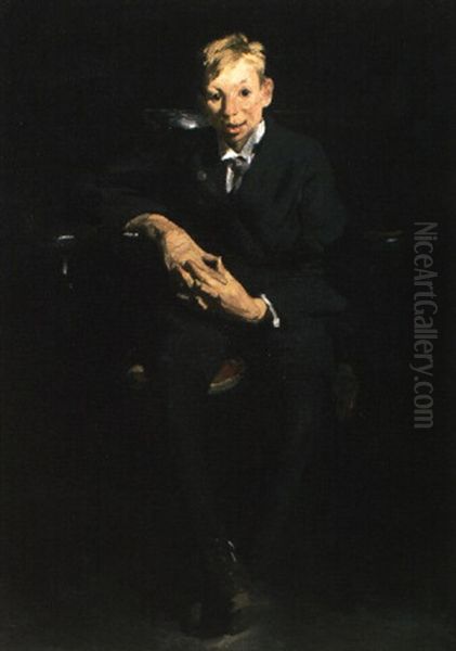 Frankie, The Organ Boy Oil Painting by George Bellows