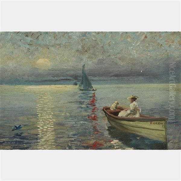 Nocturne - Toronto Bay Oil Painting by Frederic Marlett Bell-Smith