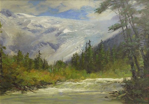 Untitled (mountain Rapids - Roger's Pass) Oil Painting by Frederic Marlett Bell-Smith