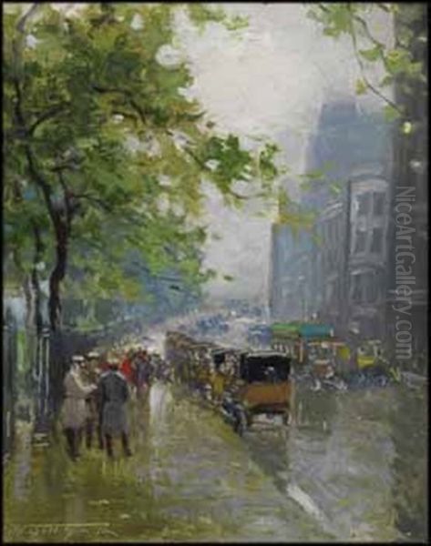 Picadilly Oil Painting by Frederic Marlett Bell-Smith