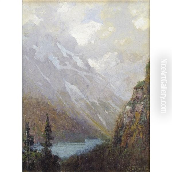 Lake Louise And Mt. Lefroy Oil Painting by Frederic Marlett Bell-Smith