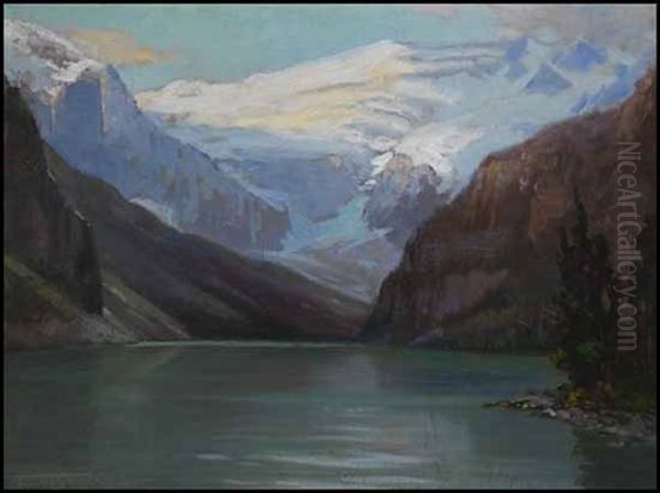 Lake Louise Oil Painting by Frederic Marlett Bell-Smith