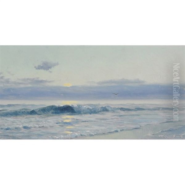 Waves At Sunset Oil Painting by Frederic Marlett Bell-Smith