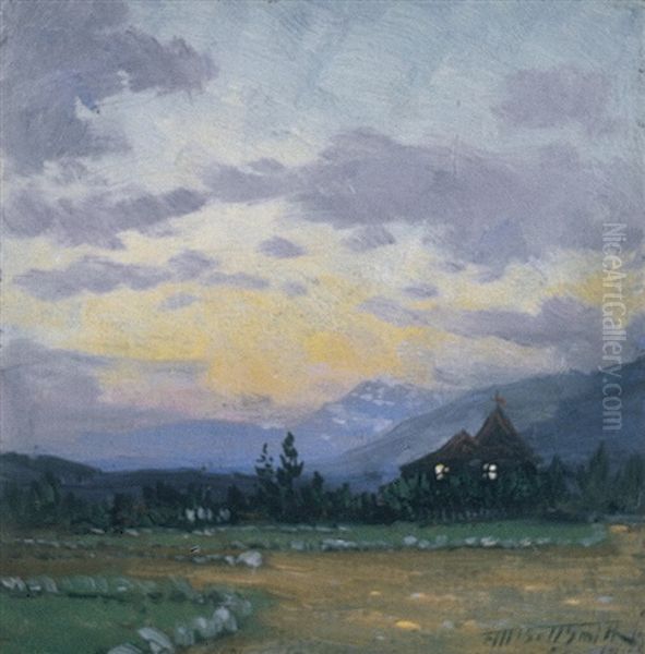 Fraser Valley, B.c. Oil Painting by Frederic Marlett Bell-Smith