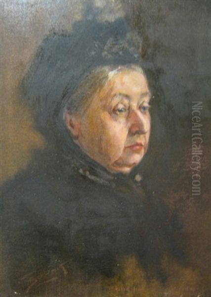 Portrait Of Queen Victoria Oil Painting by Frederic Marlett Bell-Smith