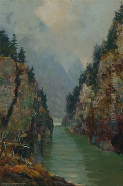 The Canyon Oil Painting by Frederic Marlett Bell-Smith