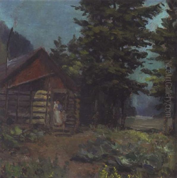 Dinner Time, Hope, Bc Oil Painting by Frederic Marlett Bell-Smith