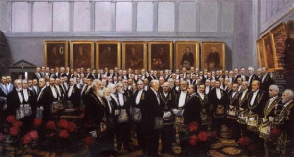 Portrait Of The Masons Oil Painting by Frederic Marlett Bell-Smith