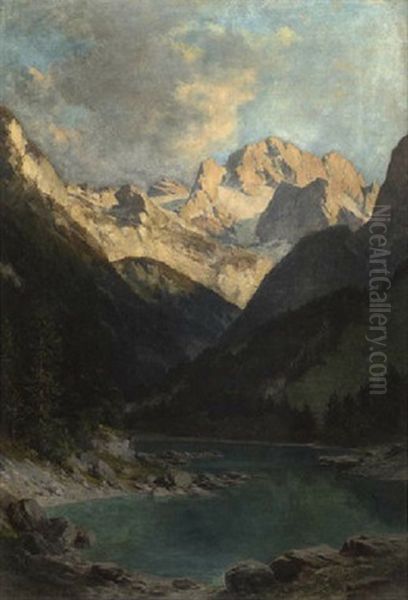 View Of The Rockies Oil Painting by Frederic Marlett Bell-Smith