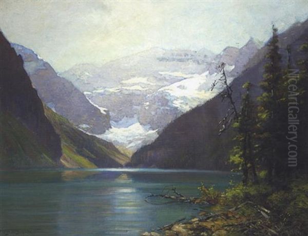 Victoria Glacier, Lake Louise Oil Painting by Frederic Marlett Bell-Smith