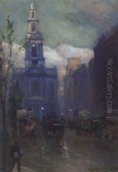 London Oil Painting by Frederic Marlett Bell-Smith