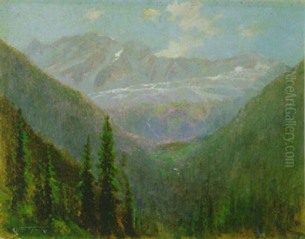 Rocky Mountain Glacier Oil Painting by Frederic Marlett Bell-Smith