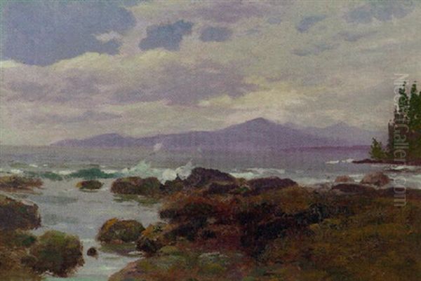 English Bay, Vancouver, Low Tide Oil Painting by Frederic Marlett Bell-Smith