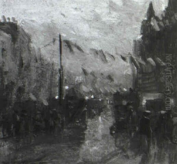 Putney, Coronation Night Oil Painting by Frederic Marlett Bell-Smith