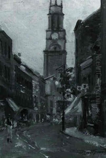 A Spot Sketch Of London Oil Painting by Frederic Marlett Bell-Smith