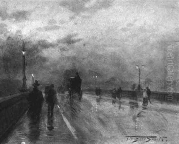 Dusk, Westminster Bridge, London Oil Painting by Frederic Marlett Bell-Smith