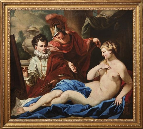 Alexander Der Grose Und Kampaspe Im Atelier Des Apelles Oil Painting by Antonio Bellucci