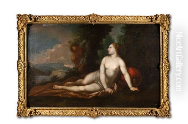 Nymphe Und Faun Oil Painting by Antonio Bellucci