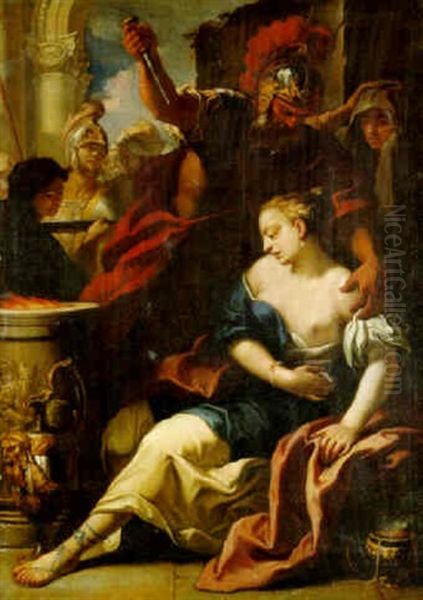 The Sacrifice Of Polyxena Oil Painting by Antonio Bellucci