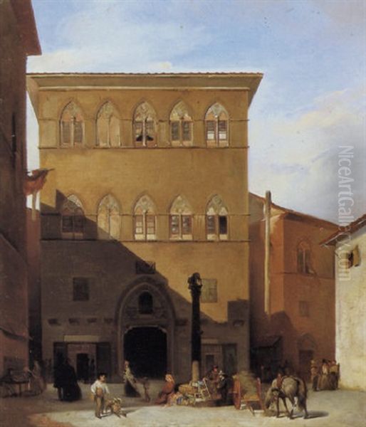 Firenze, Palazzo Salimbeni Oil Painting by Giuseppe Bellucci