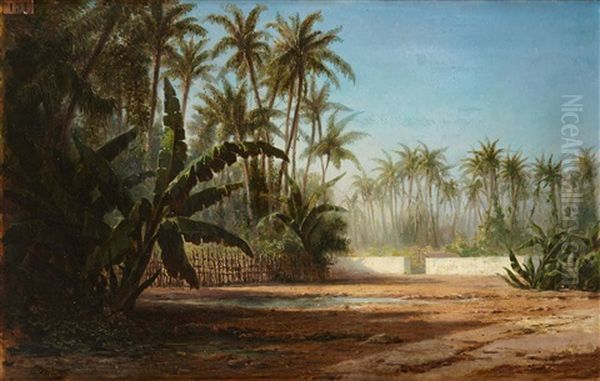 Vue D'une Palmeraie Oil Painting by Leon Adolphe Auguste Belly