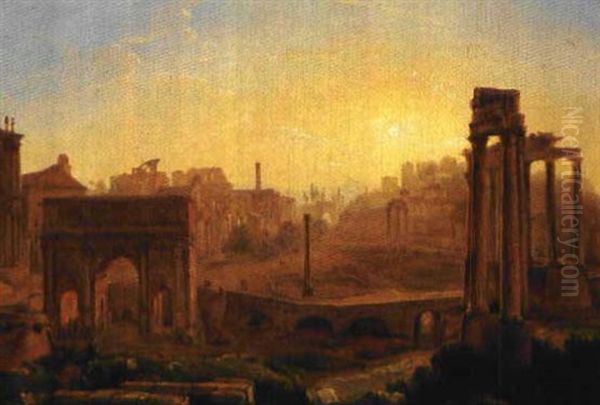 Veduta Del Foro Romano Oil Painting by Louis Josephine S. de Belmont