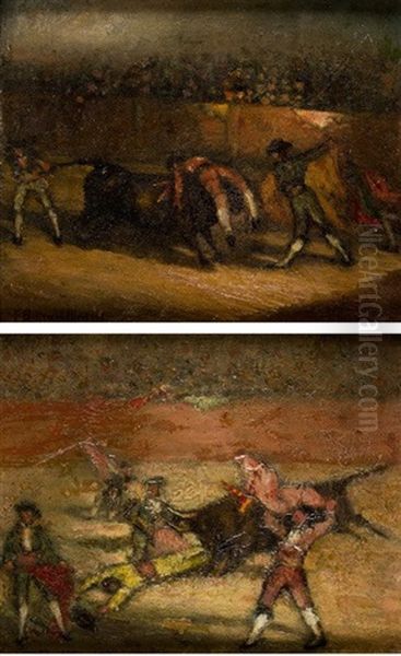 La Corrida Y La Cogida Oil Painting by Federico Beltran Masses