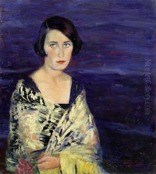 Portrait Of A Lady Oil Painting by Federico Beltran Masses