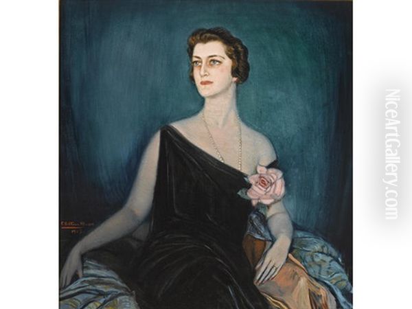 A Portrait Of May Fleishhacker Oil Painting by Federico Beltran Masses