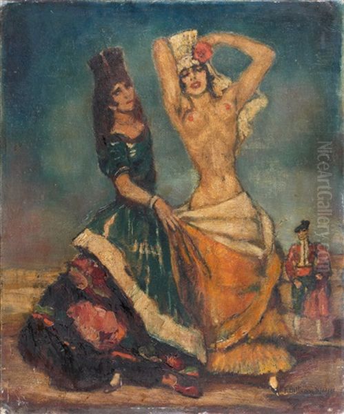 Danseuse De Flamenco Oil Painting by Federico Beltran Masses