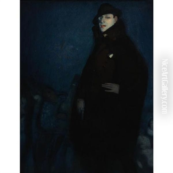 Portrait Of A Man In A Cape Oil Painting by Federico Beltran Masses