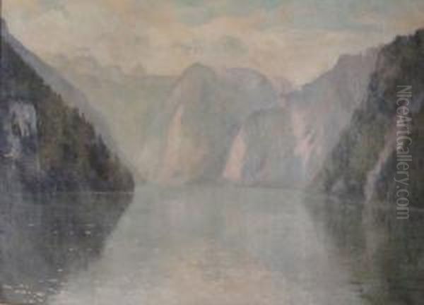 Lac En Montagne Oil Painting by Georgette Agutte