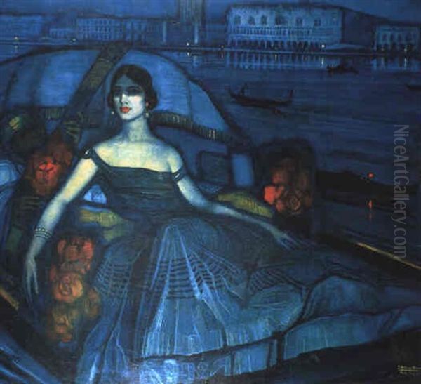 Dama En Venecia Oil Painting by Federico Beltran Masses