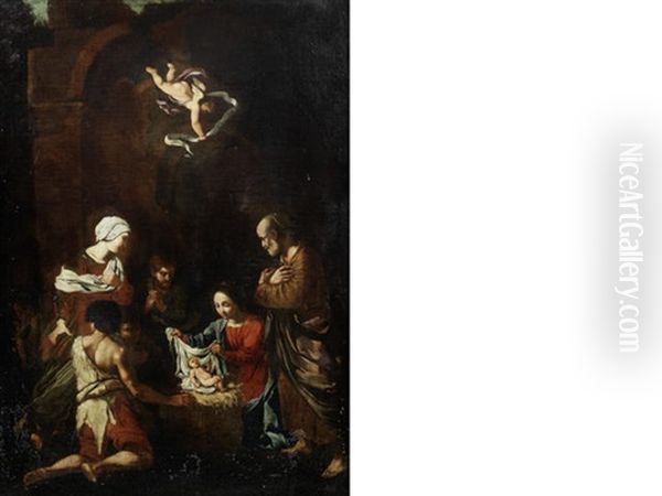 The Adoration Of The Shepherds Oil Painting by Agostino Beltrano