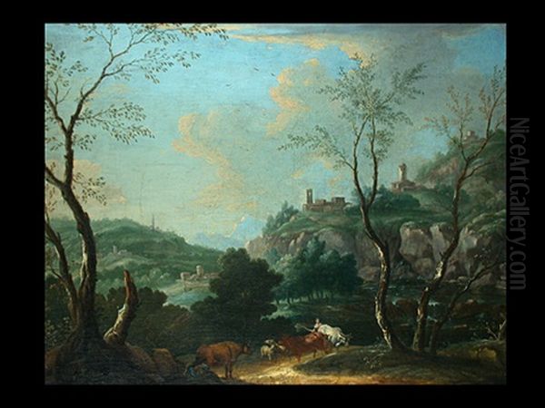 Tiefe Landschaft Mit Hirten Oil Painting by Georg Christoph Gottlieb von Bemmel the Elder