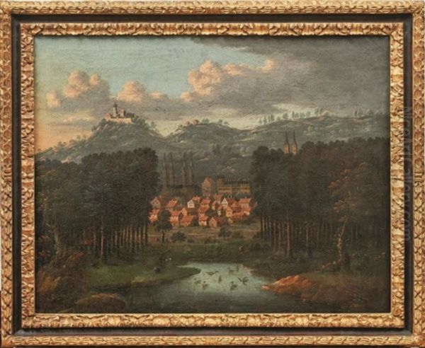 Blick Von Seehof Nach Bamberg Oil Painting by Johann Christoph Von Bemmel