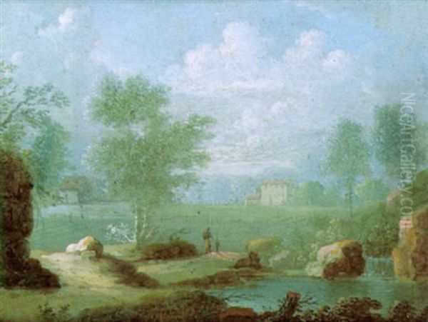 Fluslandschaft Mit Figuren Oil Painting by Peter Von Bemmel