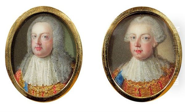 Kaiser Franz I. Stefan (+ Kaiser Joseph Ii; Pair) Oil Painting by Antonio Bencini