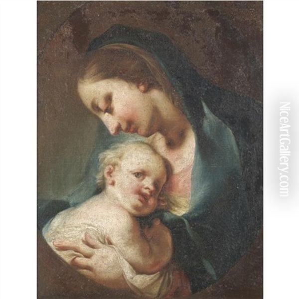 Madonna And Child Oil Painting by Federico Bencovich