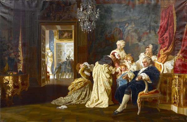 The Capture Of Louis Xvi And His Family Oil Painting by Gyula von (Julius de) Benczur