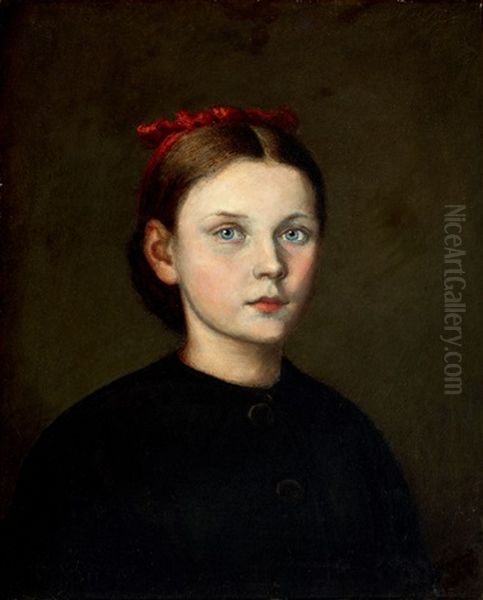 Portrait Of A Young Girl (etelka Benczur) Oil Painting by Gyula von (Julius de) Benczur