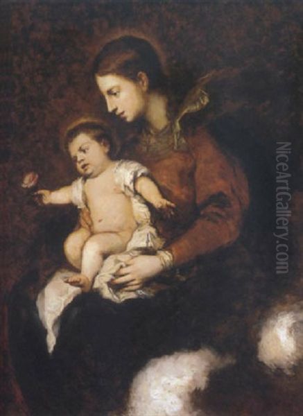 Madonna A Gyermek Jezussal (madonna With The Child Jesus) by Gyula von (Julius de) Benczur