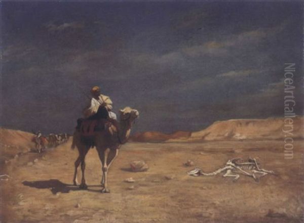 Conducteur De Caravane Jouant De La Flute Oil Painting by Rudolf (Christian Eugen) Bendemann