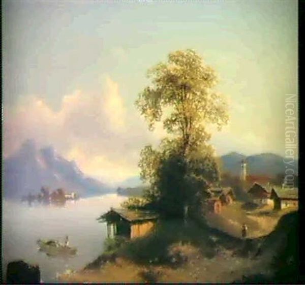 Bayrische Seelandschaft Oil Painting by Bernhard Axel Bendixen