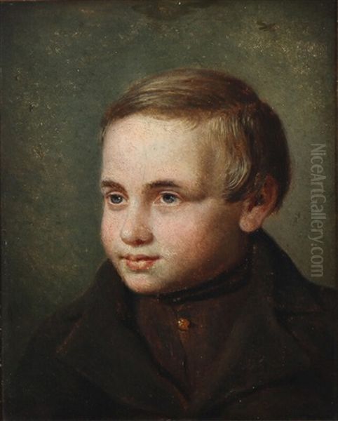 A Portrait Of The Artists Younger Brother Oil Painting by Wilhelm Ferdinand Bendz