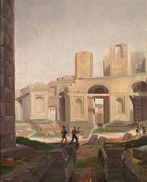 The Unfinished Marmor Church In Copenhagen Oil Painting by Wilhelm Ferdinand Bendz