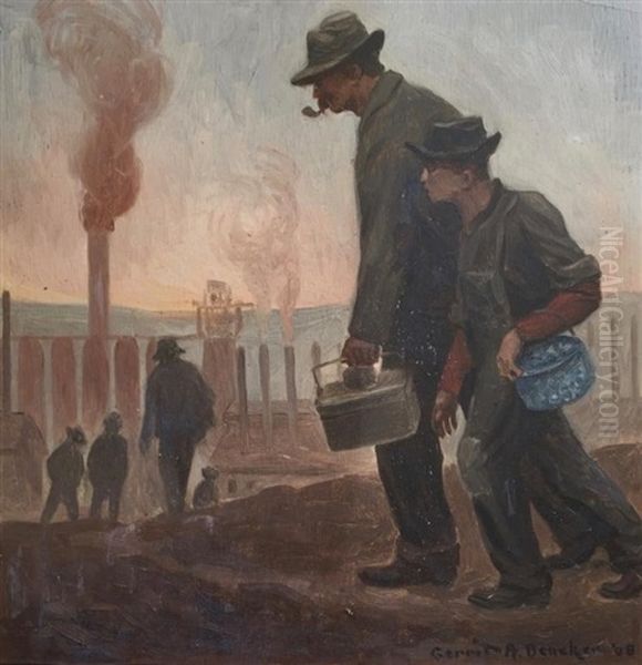 Lunch Break Oil Painting by Gerrit Albertus Beneker