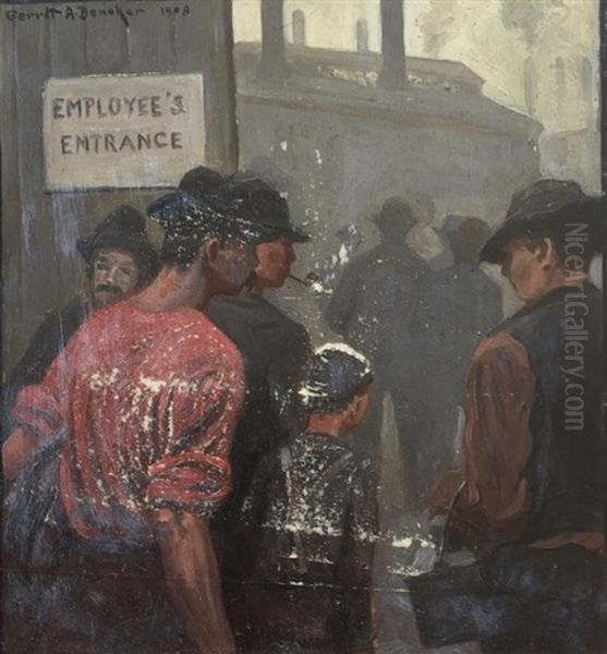 Employee's Entrance Oil Painting by Gerrit Albertus Beneker